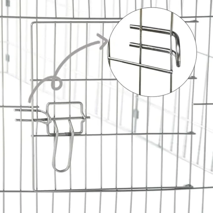 Mucola Freigehege Kleintiere 180x75x75 cm, verzinktes Metall mit Sonnenschutz, faltbar, 4 Türen, fuchssicher, für Kaninchen und Meerschweinchen, Outdoor geeignet – Bild 5