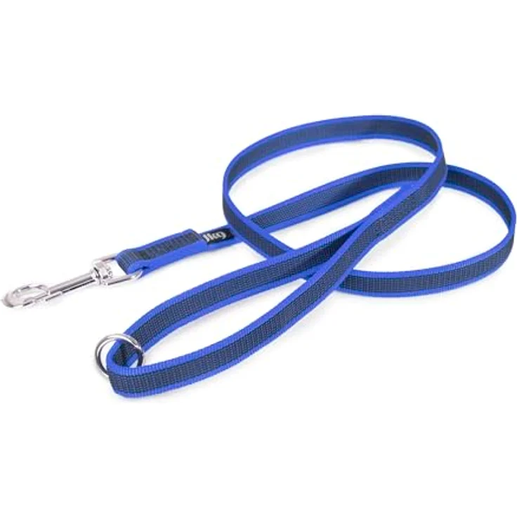 JULIUS K-9 IDC Color & Gray gumierte Leine, 20 mm x 1,2 m mit Schlaufe und O-Ring, stark und widerstandsfähig, Blau-Grau – Bild 2