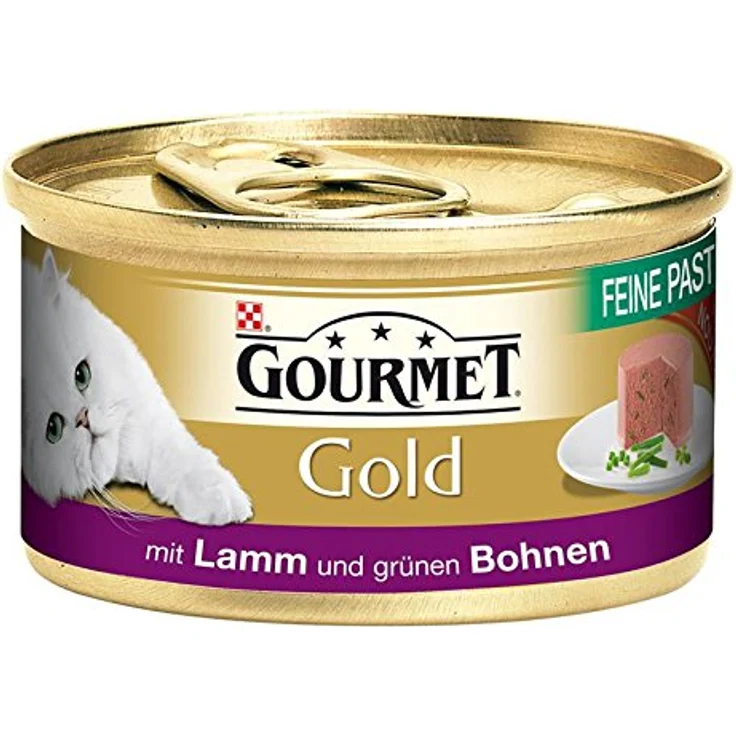 Gourmet Gold Feine Pastete, Katzen-Nassfutter, 12 x 85 g, Lamm & grüne Bohnen – Bild 2