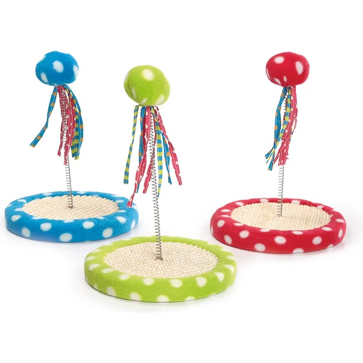 Beeztees Petti Wobbler Katzenspielzeug, Spielball mit Feder und Sisal, 18,5×26 cm – Bild 1
