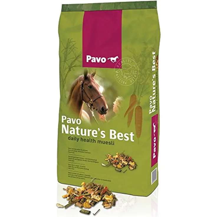 Pavo Nature's Best, Pferdefutter 15kg, haferfrei, wenig Zucker (2%), niedrigere Stärke (24%) für leichte Arbeit