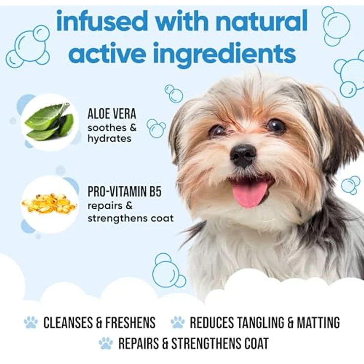 Buddycare Kaugummi-Hundeshampoo, tiefenreinigendes Shampoo mit Aloe Vera und Pro-Vitamin B5, süßer Duft, 5L – Bild 3