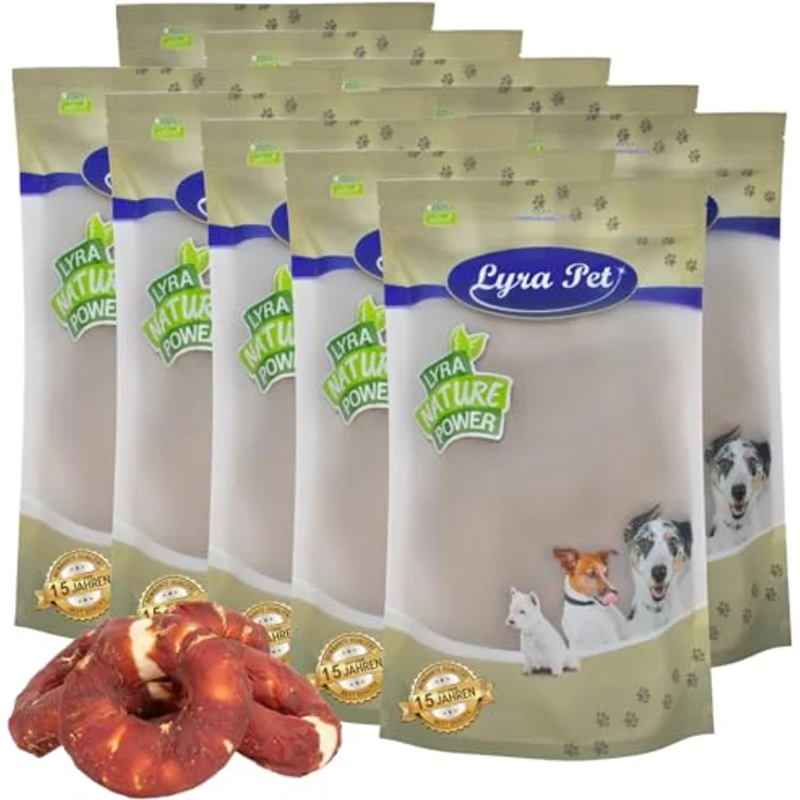 Lyra Pet® Kauringe mit Entenbruststreifen, 10 kg, proteinreicher Kausnack für Hunde, fettarm und gut verträglich – Bild 1
