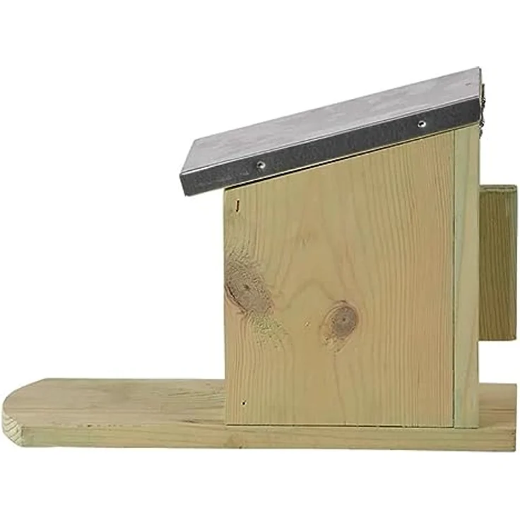 Esschert Design Futterhaus, Futterstation für Eichhörnchen mit Metalldach, Deckel klappbar, ohne Nüsse, ca. 12,2 cm x 23 cm x 17,5 cm – Bild 7