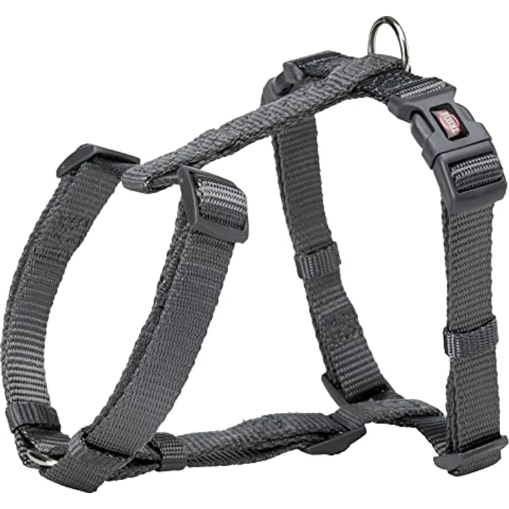 TRIXIE Hunde-Geschirr Premium H-Geschirr graphit, verstellbarer Bruststeg und Gurtbandmaterial – Bild 2