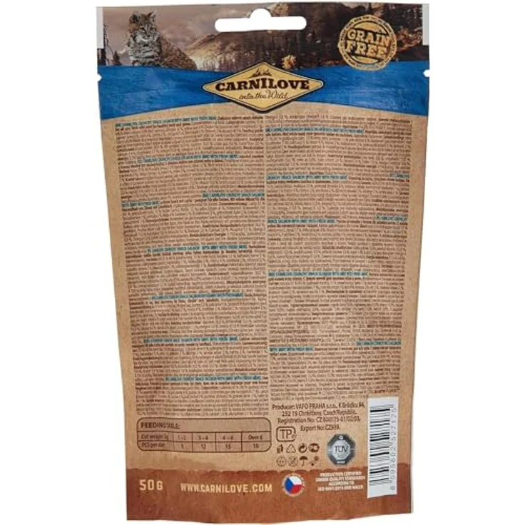 CARNILOVE Salmon with Mint, Doppelpack, 2 x 50 g - Ergänzungsfuttermittel für Katzen, unterstützt die Gesundheit von Zähnen und Zahnfleisch, ohne Zuckerzusatz – Bild 3