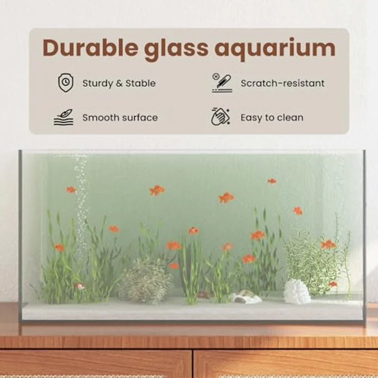 vidaXL Aquarium Transparent 60 x 30 x 30 cm, rechteckiges Glasbecken mit modernem Design, pflegeleicht und vielseitig einsetzbar – Bild 4