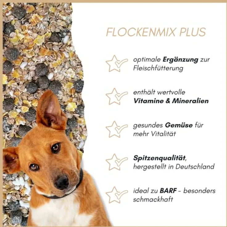 Supravit Flockenmix Plus für Hunde, 5kg schmackhafte Flockenmischung als Ergänzung zur Fleischfütterung, mit Trockengemüse und Vitaminen, hergestellt in Deutschland – Bild 2