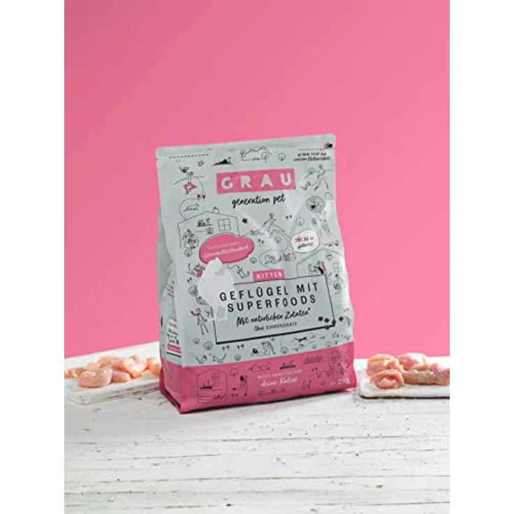 GRAU – das Original – Trockenfutter für Katzen – Kitten – Geflügel mit Superfoods, glutenfrei, 2 kg – Bild 2