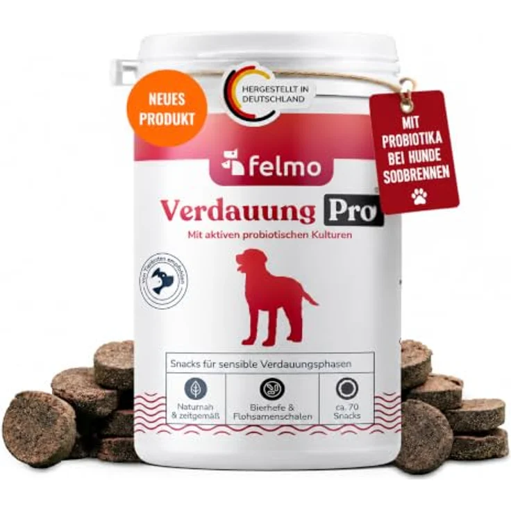 felmo Verdauung Pro (Probiotic) Snacks für Hunde, getreidefrei & zuckerfrei, 180g – Bild 1