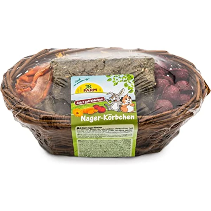 JR Farm JR Nager-Körbchen 350 g, Kleintierfutter mit Rote Beete, Karotte und Ringelblume, naturbelassenes Heu, made in Germany – Bild 2