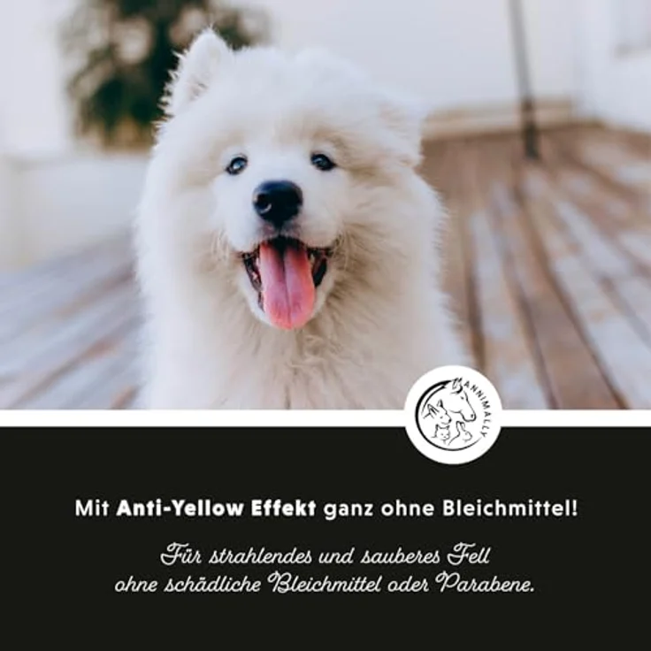 Annimally White Plus Shampoo, Natürliches Hundeshampoo für weißes Fell mit Kokosöl & Zuckertensid, geruchs- und pH-neutral, ohne Bleichmittel & Parfum, 500 ml – Bild 4