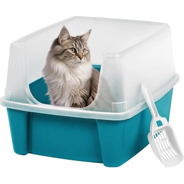 Iris Ohyama, Katzentoilette, Geschlossene Katzentoilette, Schaufel, B48.5 x T38 x H30 cm, CLH-12, Entenblau – Bild 2