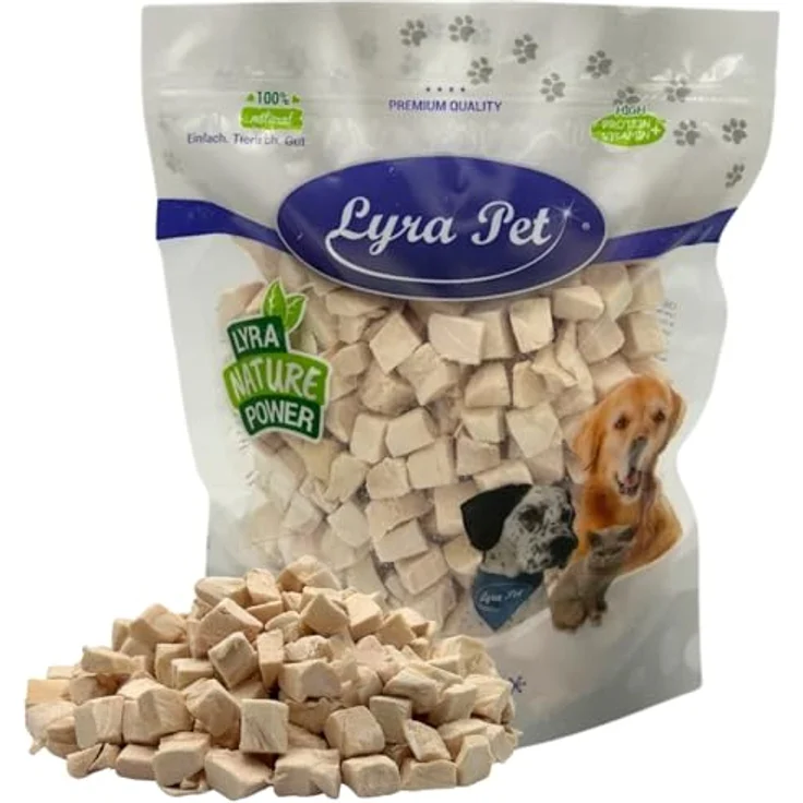 Lyra Pet® 200 g Hühnerbrustwürfel gefriergetrocknet, natürlicher Hundesnack ohne Zusätze, ideal für empfindliche Tiere – Bild 1