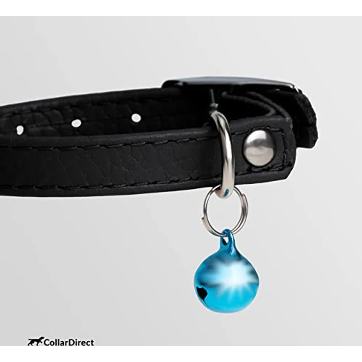 CollarDirect Leder Katzenhalsband mit Sicherheitsverschluss und Glocke, 21,5 cm, Schwarz, handgefertigt aus echtem Leder – Bild 3