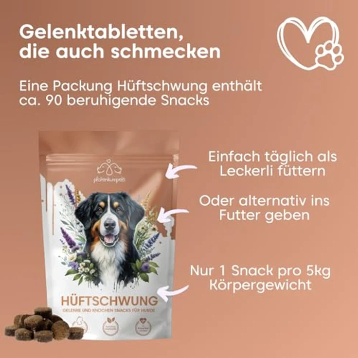 Pfotenkumpels Hüftschwung Gelenk-Snack für Hunde mit 8-in-1 Formel – Insektenprotein, Grünlippmuschel & Kurkuma 200g – Bild 4