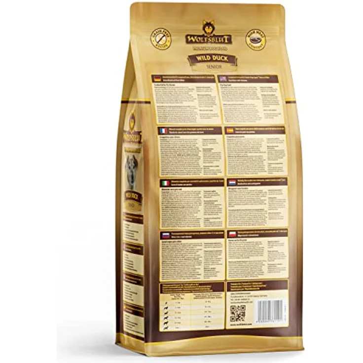 Wolfsblut Wild Duck Senior, Hunde-Trockenfutter mit Ente und Superfoods, 2kg, getreidefrei für ausgewachsene Hunde ab 7 Jahren – Bild 3