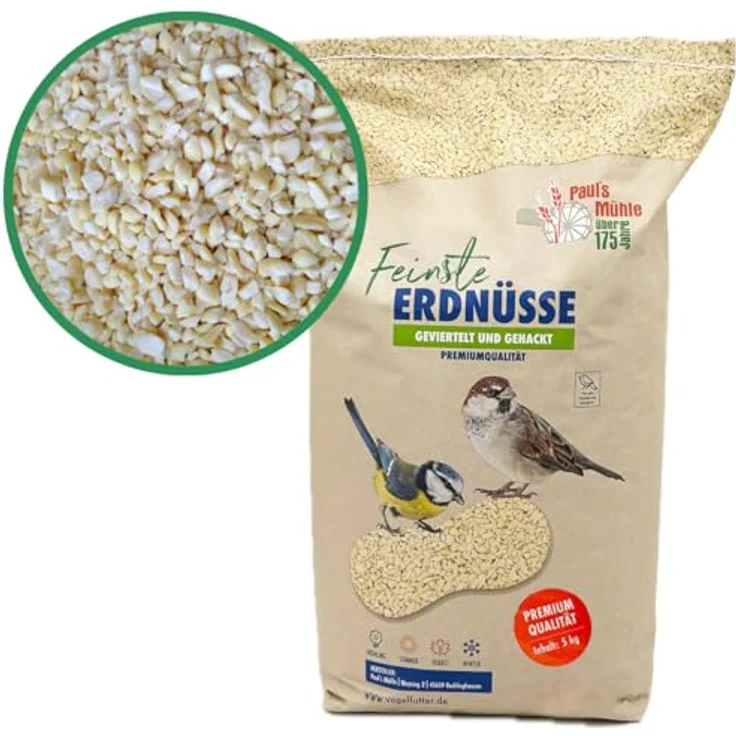Paul´s Mühle Erdnüsse für Vögel, gehackte Erdnusskerne, Premiumqualität, 5 kg, Ernte 2025, ganzjährig geeignet – Bild 2