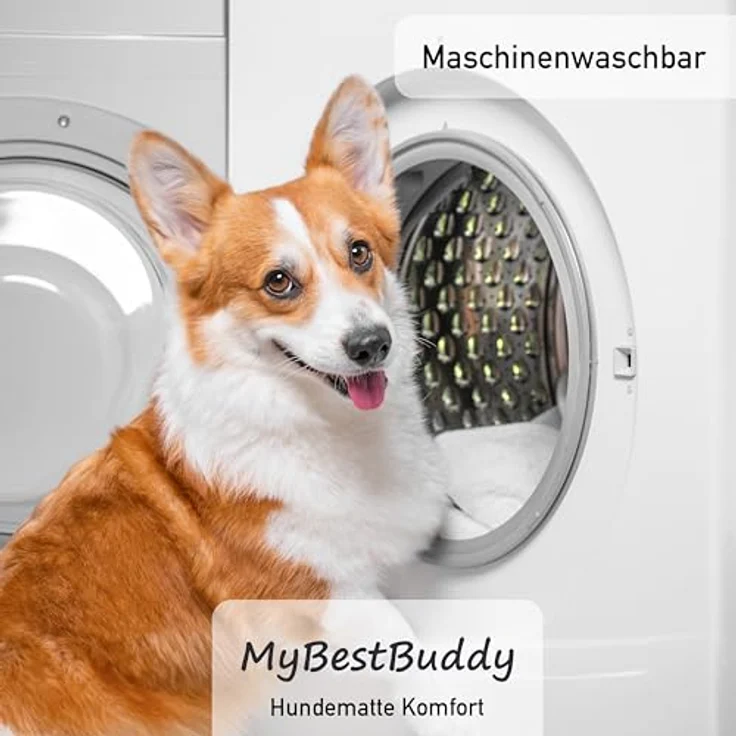MyBestBuddy Hundekissen Komfort grau 70x50 cm M, allergikerfreundlich, rutschfest, 40°C waschbar, atmungsaktiv und pflegeleicht für mittelgroße Hunde – Bild 3