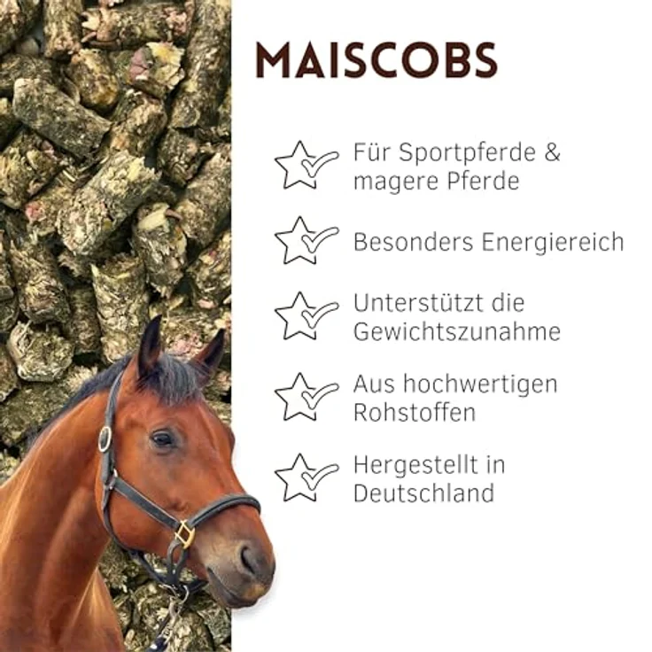 Supravit Maiscobs 20kg, energiereiches Kraftfutter für Pferde zur Gewichtszunahme und Beruhigung temperamentvoller Tiere – Bild 2