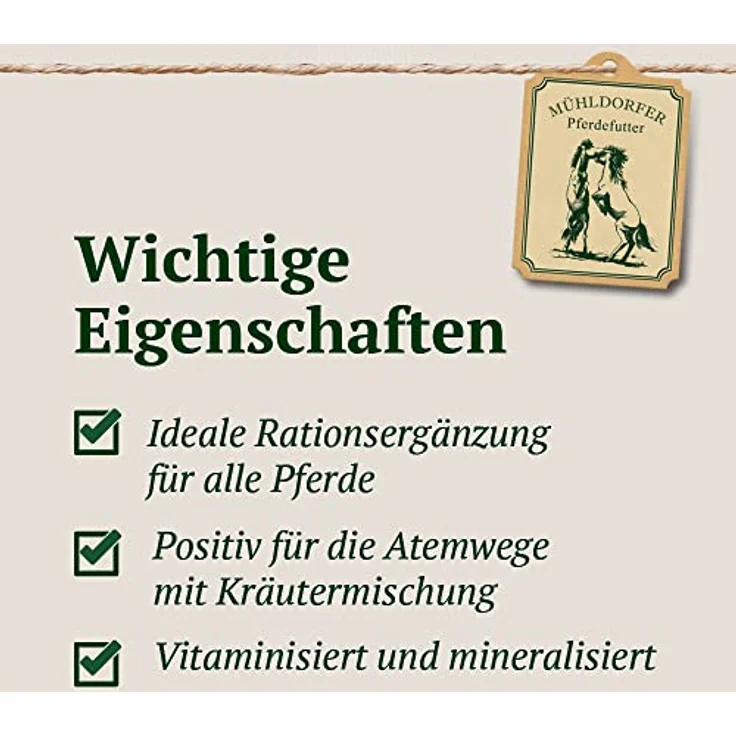 Mühldorfer Kräuter Müsli, 20 kg - Unterstützt Atemwege, haferfrei und gut verdaulich, wertvolle Kräutermischung – Bild 3