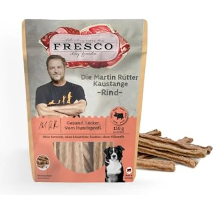 Fresco Kaustange Rinderkopfhaut, 150 g, Ergänzungsfuttermittel für Hunde, natürlicher Snack zur Kautrieb-Befriedigung, Zahnpflege & mentale Auslastung