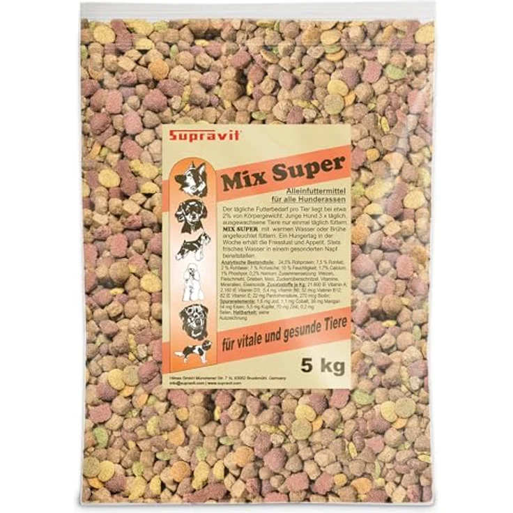 Supravit Mix Super Hundefutter, 5 kg, ausgewogene Trockenmischung, hergestellt in Deutschland – Bild 1