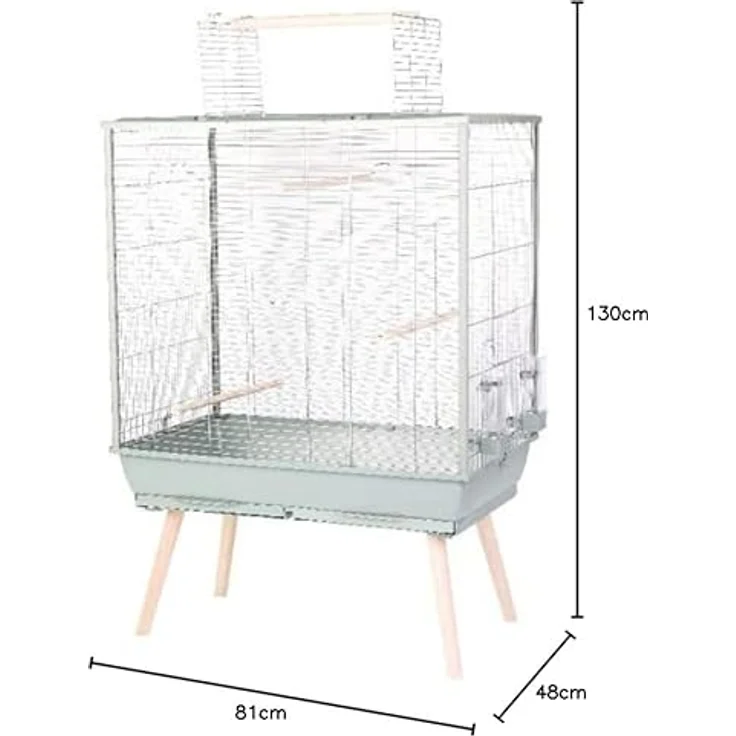 ZOLUX Käfig NEOLIFE 80, Vogelkäfig in Grün, 81 cm x 48 cm x 48 cm – Bild 3