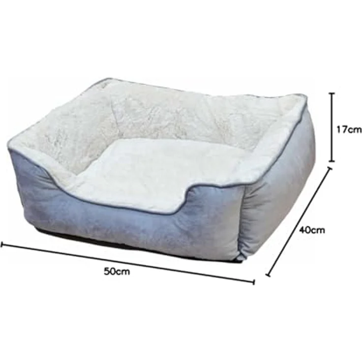 Nobby Komfortbett eckig Classic TOFA, grau/beige, kuschelig weiches Material mit Anti-Rutsch-Beschichtung, L x B x H: 50 x 40 x 17 cm – Bild 3
