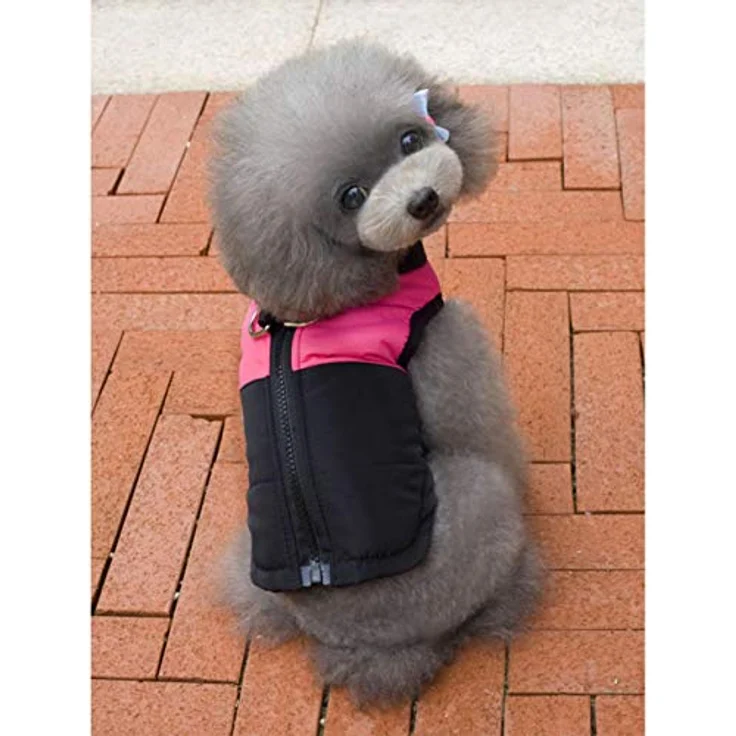 Ectkuee Winter Hundejacke, wasserdichter gefütterter Mantel für kleine Hunde mit D-Ring zur Leinenbefestigung, Größe S – Bild 4