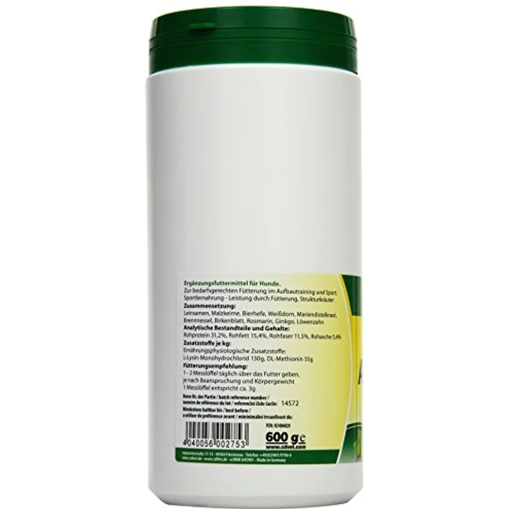 cdVet Agili-Dog 600 g, Ergänzungsfuttermittel für Hunde, Unterstützung für Muskelaufbau und Erholung mit Kräutern und Vitaminen – Bild 2