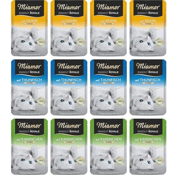 Miamor Ragout Royale in Jelly Multipack, 12x100g, Katzenfutter mit Kaninchen, Huhn und Thunfisch, hoher Geflügelfleischanteil – Bild 2