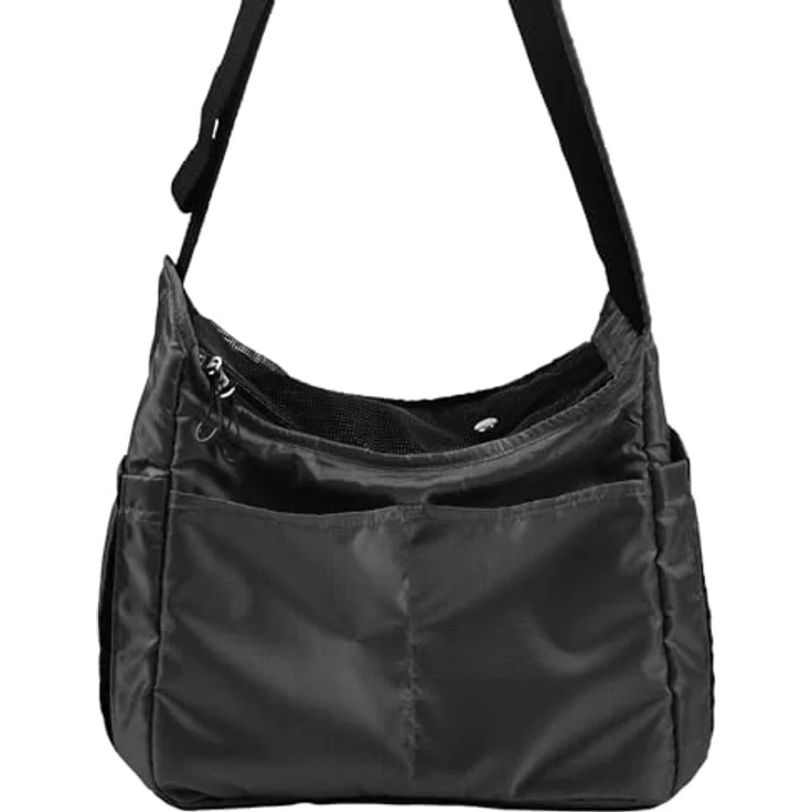 Nobby Tasche PARLA, schwarze Hunde-Transportbox aus strapazierfähigem Meshgewebe, für Tiere bis 5 kg, 37 x 17 x 28 cm – Bild 3