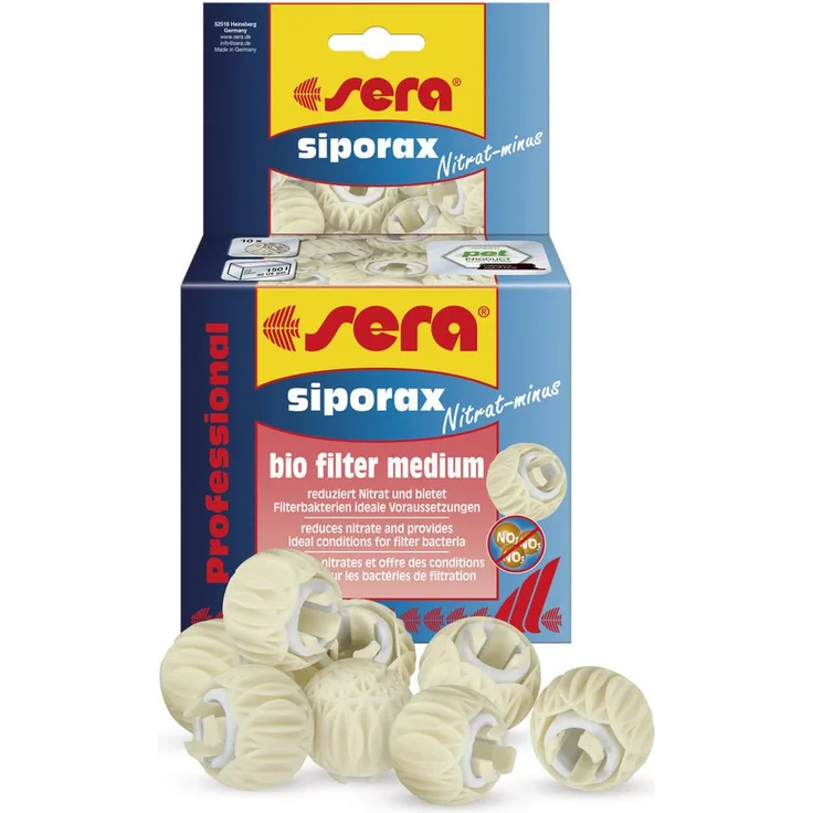 Sera Aquariumfiltermedium siporax Nitrat-minus Professional, biologisches Filtermedium zur effektiven Nitratentfernung, 500 ml