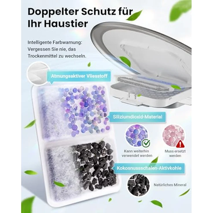 Vacqueen Futterautomat Katze mit APP, 6L, 25 Tassen, 3 Näpfe, Anti-Verstopfungssystem, 10-S Stimmaufnahme, 2.4G WiFi – Bild 4