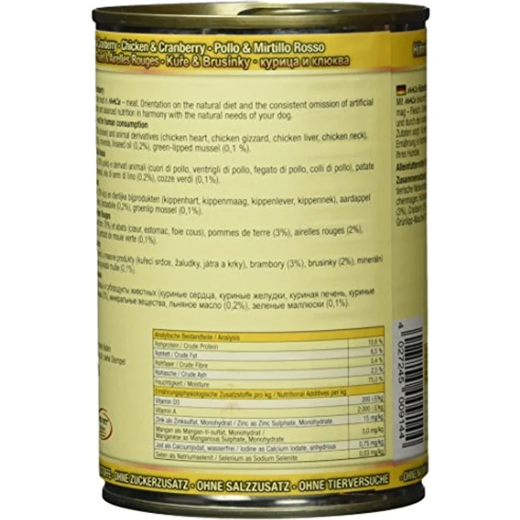 MAC's Hundefutter getreidefrei Hühnchen & Cranberry, 400 g - ausgewogene Vollnahrung, hoher Fleischanteil, ohne Zusatzstoffe, Made in Germany – Bild 4