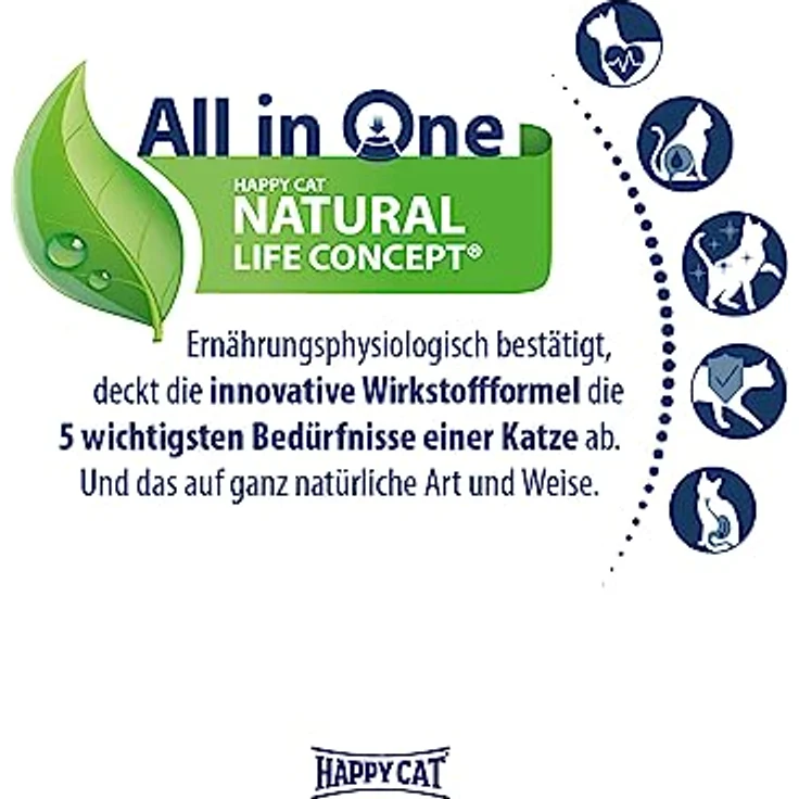 Happy Cat 70548 Culinary Adult Weide Lamm, Katzen-Trockenfutter mit hochwertigem Lamm und Erbsen, 1,3 kg, ohne künstliche Zusatzstoffe, Made in Germany – Bild 3