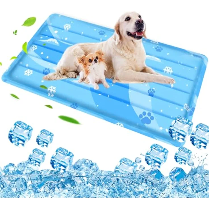 Aisuowa Kühlmatte für Hunde und Katzen, Selbstkühlend, Kratzfest, Groß mit Ungiftigem Gel, Langlebig für den Sommer