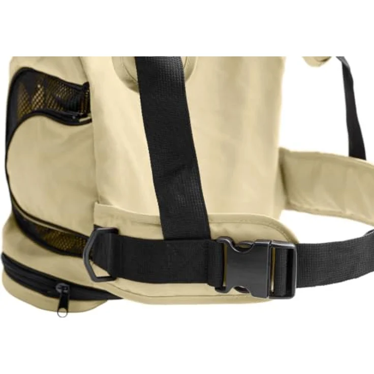HUNTER Rucksack/Tragetasche Kangaroo, für kleine Hunde bis 6 kg, beige, L 30 x B 20 x H 30 cm, waschbar, mit Nylongurt und gepolsterten Schulterriemen – Bild 7