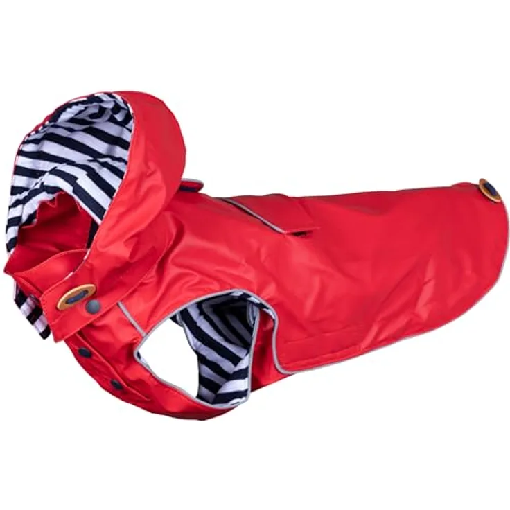 Trespaws Hund Seadog - Dog Raincoat Sunshine, Regenmantel für Hunde mit Kapuze und reflektierenden Streifen, gelb