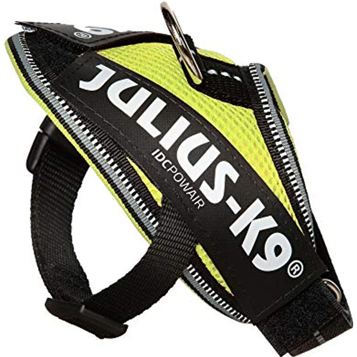 JULIUS K-9 IDC Powair Hundegeschirr, Größe 3XS/Baby 1, für Brustumfang 29-36 cm, Neon, reflektierende Elemente, einstellbare Klettaufschriften – Bild 1