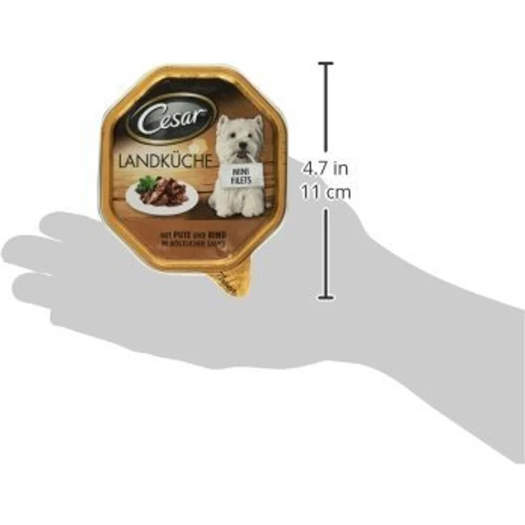 Cesar Landküche Hundefutter Pute und Rind in köstlicher Sauce, 14 Schalen à 150 g – Bild 3