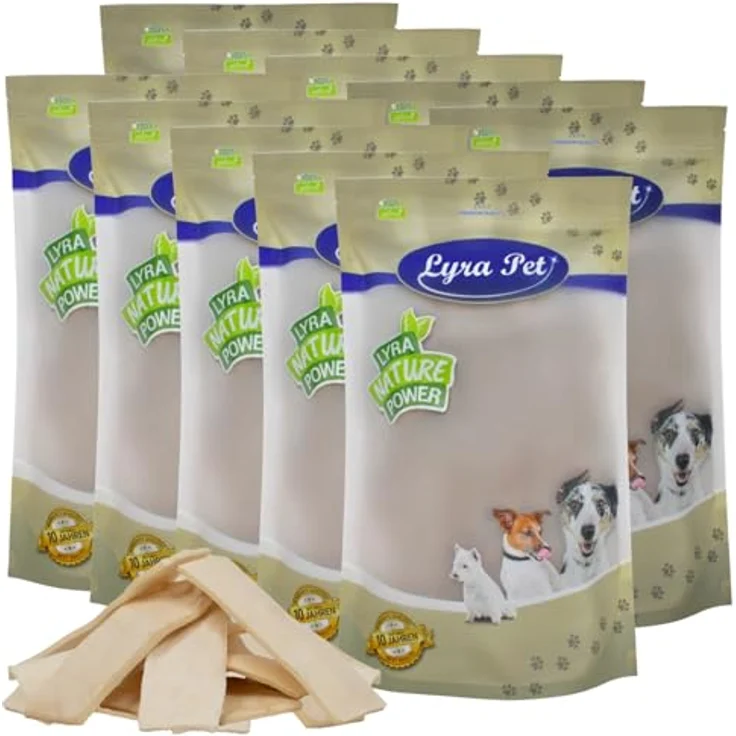 Lyra Pet® 10 kg Kauchips aus Büffelhaut, naturbelassener Hundesnack zur Zahnpflege, proteinreiche Belohnung – Bild 1