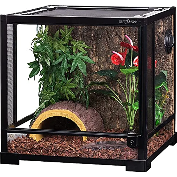 REPTI ZOO Terrarium 45 x 45 x 45 cm, ideales Habitat für Reptilien und Amphibien