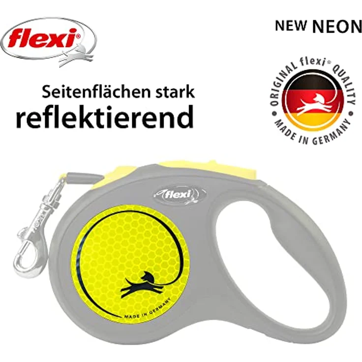 flexi New NEON Gurt-Rollleine schwarz-neongelb S: 5 m bis 15 kg – Bild 3