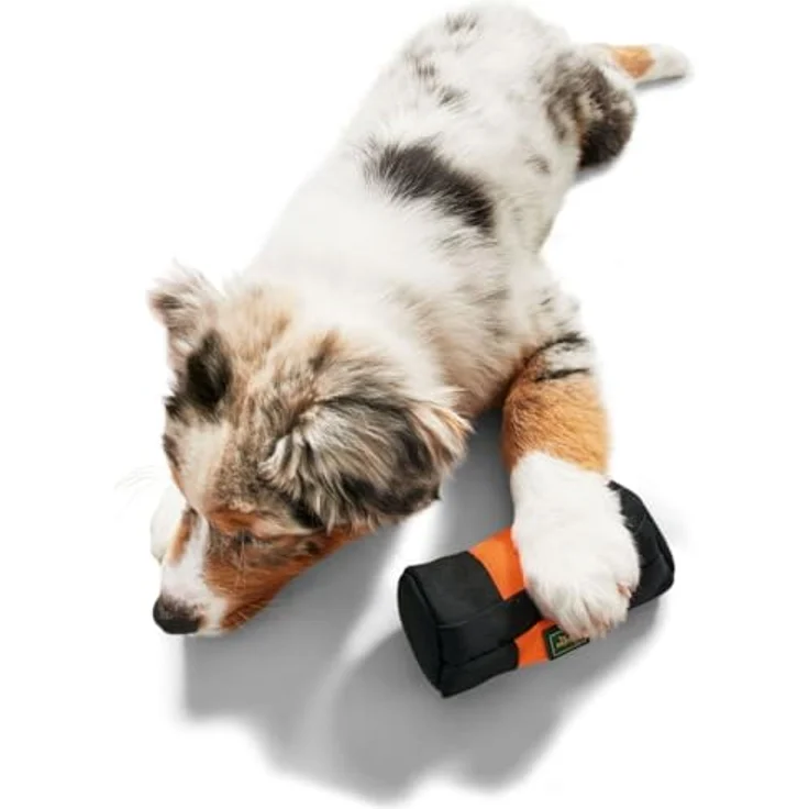 HUNTER Trainer Snack Dummy, befüllbarer Apportier-Dummy mit zahnfreundlichem gepolsterten Material, orange, 15 cm – Bild 5