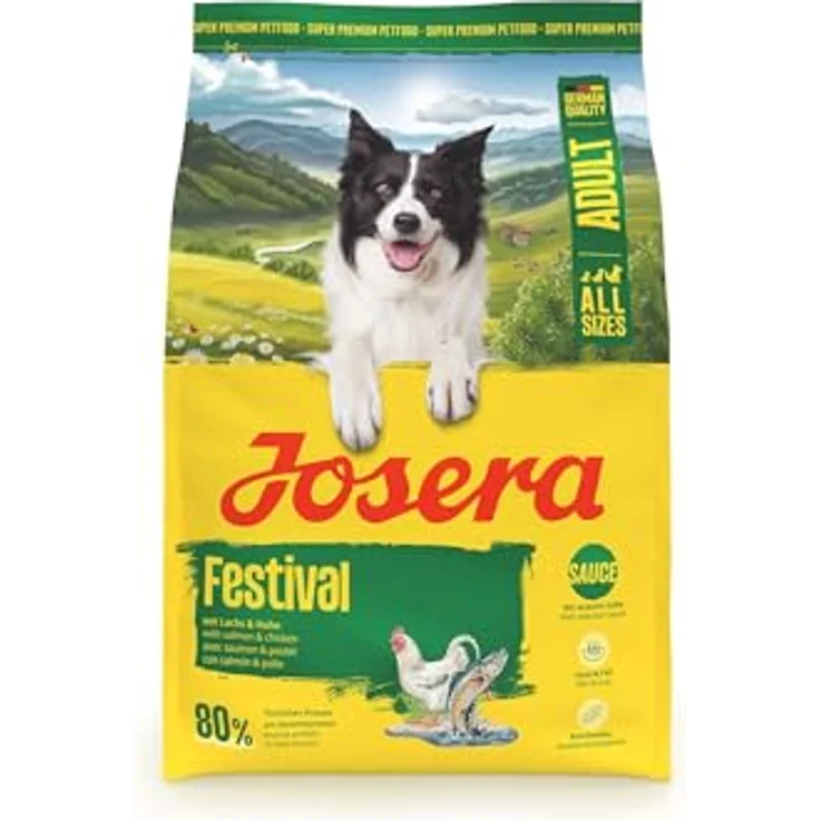 Josera Adult Festival, 3kg Hunde-Trockenfutter mit Lachs und Soße, glutenfreie Rezeptur, für anspruchsvolle Feinschmecker – Bild 1
