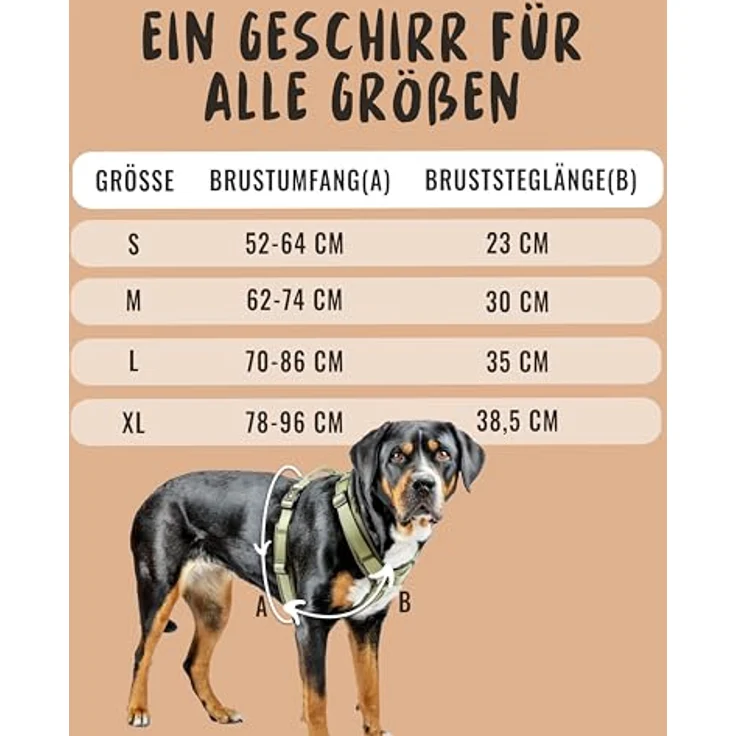 Rudelkönig Hundegeschirr Bella, gepolstertes Brustgeschirr für große Hunde mit Haltegriff, ergonomisches Design, verstellbar – Bild 5