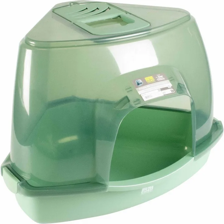 Europet-Bernina Katzentoilette Prism, transparent/grün, M Maße: 38 x 56 x 40 cm