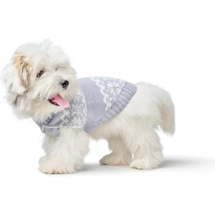 Hunter Dogcoat Birka 45, Hundepullover aus Chenillegarn mit Norweger-Muster, pflegeleicht und warm, für Halsumfang 29-36 cm und Bauchumfang 48-56 cm – Bild 8